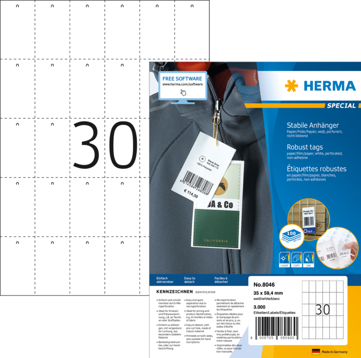 Actual product image Herma Attachment labels A4