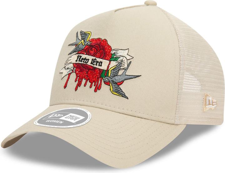 Produktbild New Era Damen A-Frame Trucker Cap - RHINESTONE beige
