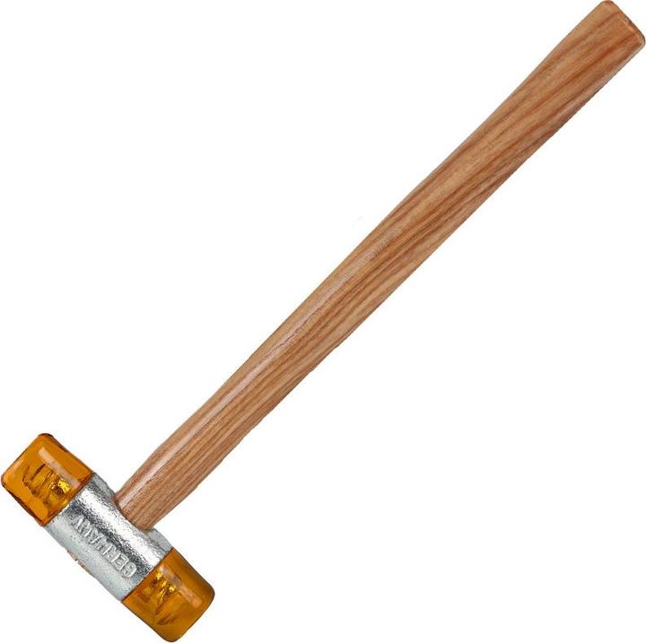 Produktbild Dönges Kunststoffhammer mit lackiertem Eschenstiel, 27 mm, gelb (220 g)