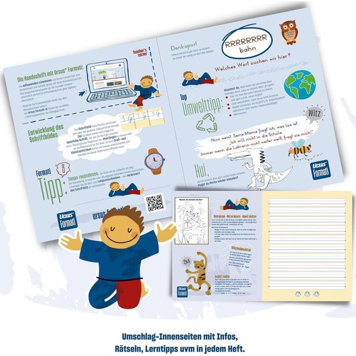 Image du produit Ursus Formati Zahlenheft Z.1 mit vorgedruckten Ziffern, 14 Blatt (19,5 x 24 cm)