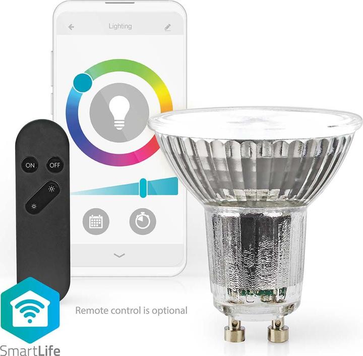 Produktbild Nedis WIFILRC10GU10 SmartLife Vollfärbige LED-Lampe WLAN GU10 345 lm 4.9 W RGB + weiss veränderbar 2 (GU10, 345 lm, 1x)