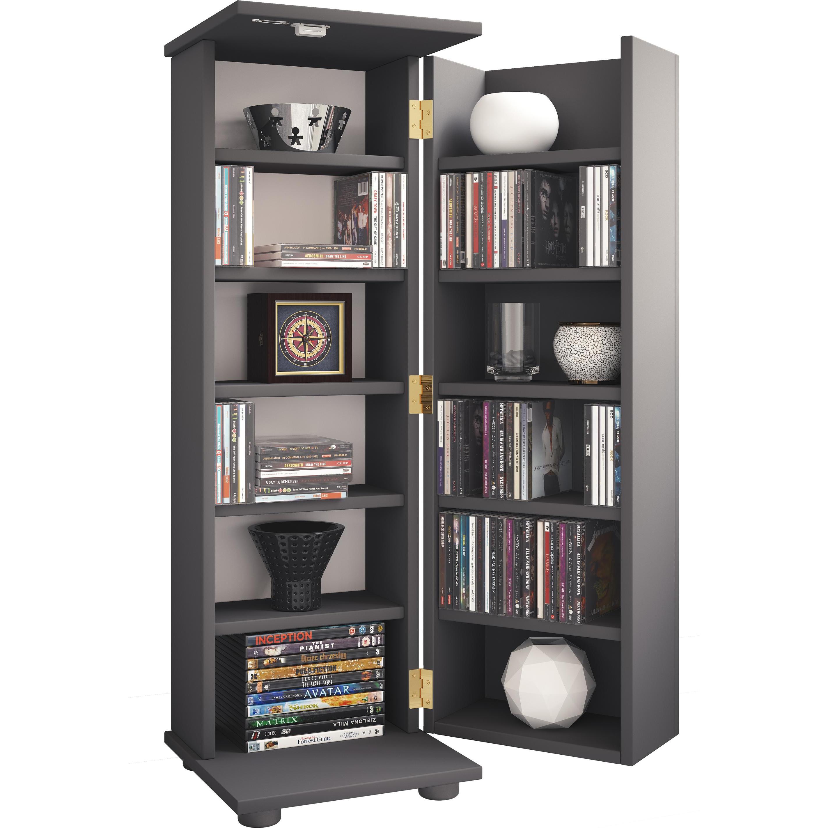 Thumbnail - VCM, Regal, Holz CD DVD Regal abschliessbar Engalo L (31 x 31 x 93 cm)