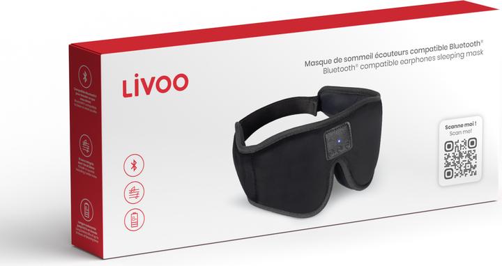 Produktbild Livoo Schlafmaske mit Bluetooth®-kompatiblen Kopfhörern (8 h, Kabellos)