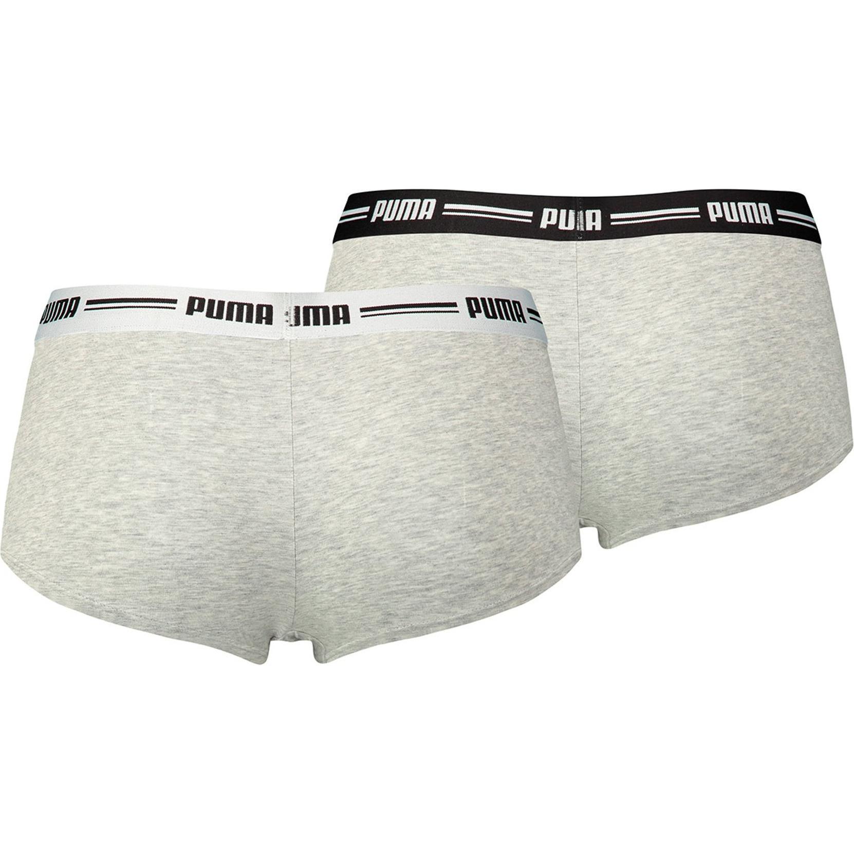 Thumbnail - Puma, Damen, Unterhosen, Frauen Mini Short 2p Pack, Grau, (XS, 2er Pack)