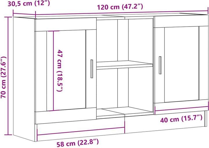 Actual product image vidaXL Sideboard Kommode Anrichte Schrank Mehrzweckschrank Altholz-Optik