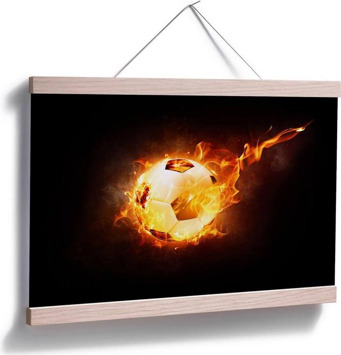 Actual product image Trenddeko Football in flames (100 x 70 cm)
