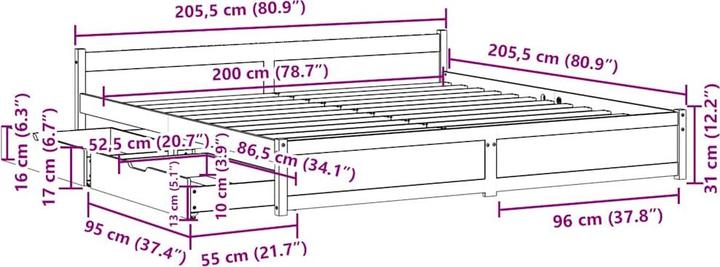 Image du produit vidaXL Lit sans matelas (200 x 200 cm)