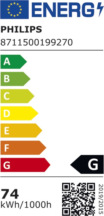 Energie-Label Philips MASTERC CDM-T 70W/942 G12 1CT/12 (G12, 70 W, 6300 lm, 1 x, G)