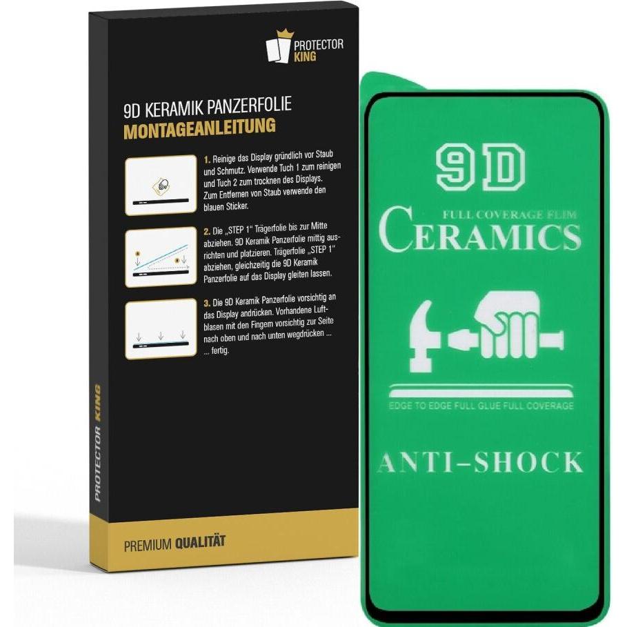 Protectorking 3x Ceramic-Glass Full Cover HD Klar (3 Stück, Xiaomi Mi 10 Lite), Smartphone Schutzfolie, Transparent