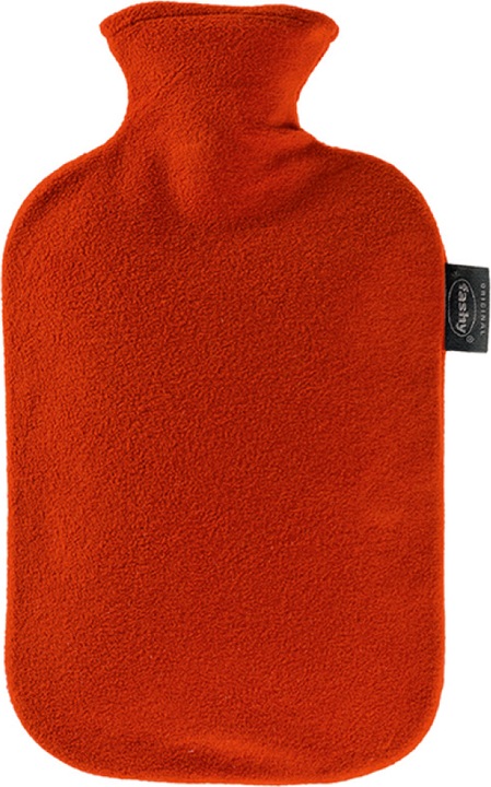 Actual product image Fashy Hot water bottle thermoplastic with fleece cover 2l cranberry (2 l)