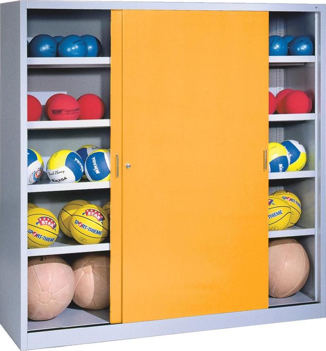 Actual product image C+P Ball cabinet (HxWxD: 195x190x60 cm, with solid sheet metal sliding doors, type 4)