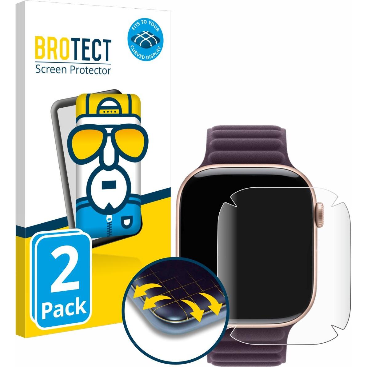 BROTECT Fullscreen Schutzfolie Displayschutz Folie Klar Transparent, Smartwatch Schutzfolie, Transparent