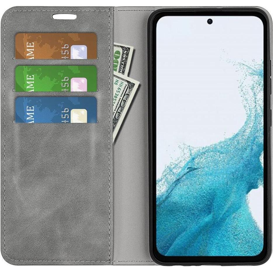 Thumbnail - Cover-Discount Galaxy A54 - Stand Flip Case Hülle grau (Samsung Galaxy A54 5G), Smartphone Hülle, Grau