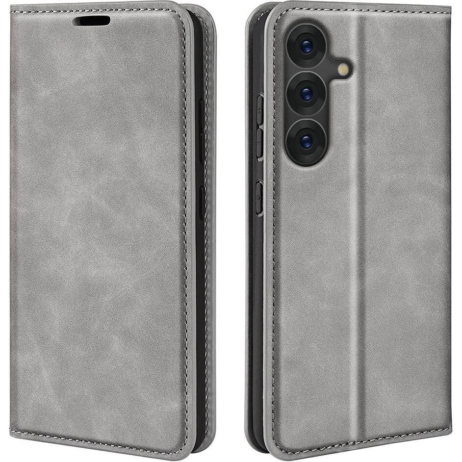 Thumbnail - Cover-Discount Galaxy S25 - Stand Flip Case Hülle (Samsung Galaxy S25), Smartphone Hülle, Grau