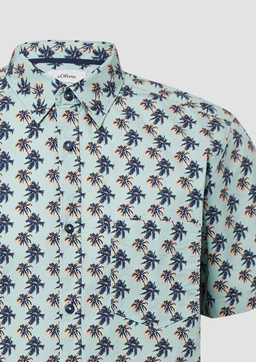Immagine prodotto S.Oliver Hemd Regular Fit: Gemustertes Kurzarmhemd aus Baumwollstretch (XL)