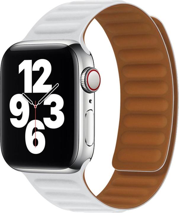Produktbild Techsuit - Watchband (W035) - Apple Watch 1/2/3/4/5/6/7/8/9/10/SE/SE 2 (38/40/41/42mm) - White (Silicone, Magnet)