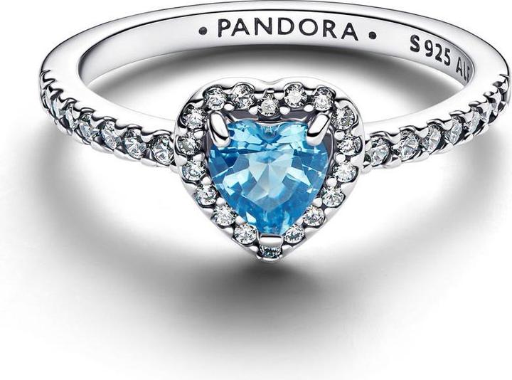 Produktbild Pandora Erhabenes Hellblaues Herz Ring (48)