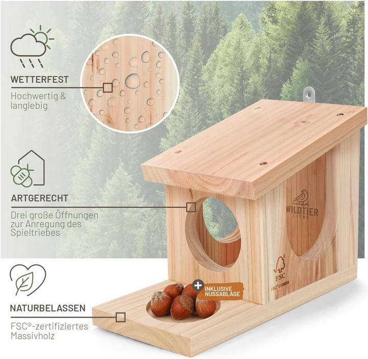 Produktbild Liebe Wetterfestes Eichhörnchen Futterhaus