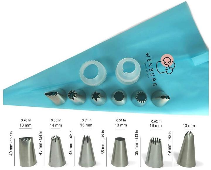 Actual product image Wenburg Spritzbeutel Set, 35 cm - 8-tig. (Piping bag set)