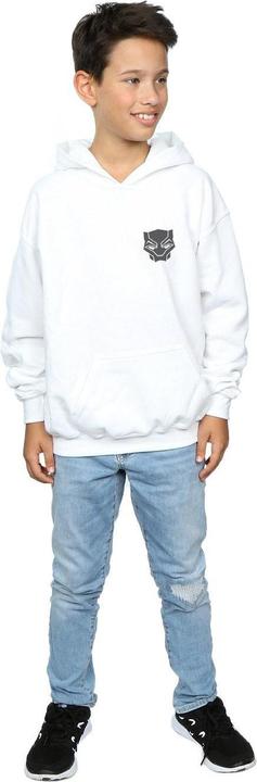 Produktbild Jungen Black Panther Schwarz auf Schwarz Brust Druck Hoodie (140, 146)