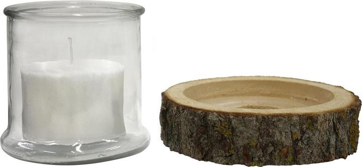 Image du produit Natura Punto Verre à bougie sur socle en bois (13 x 13 cm)