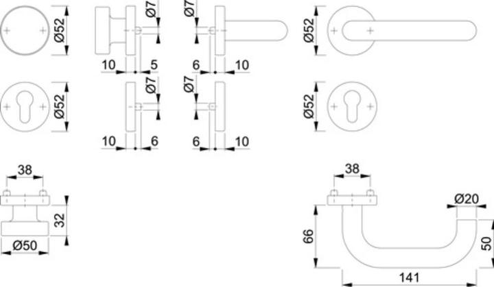 Actual product image Hoppe Rosette fitting F69 (Door handle)