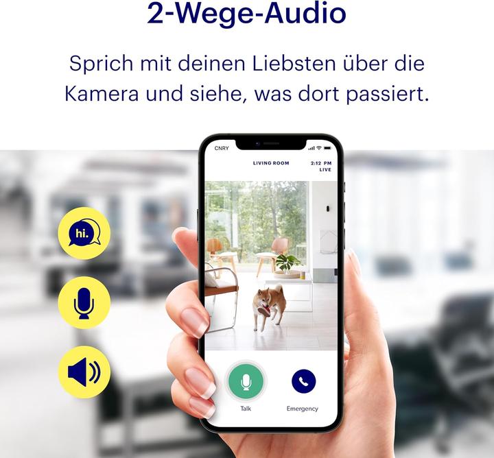 Actual product image Canary View Überwachungskamera mit 2-Wege-Audio, 24/7 Live-Übertragung, Bewegungsmelder, Nachtsicht