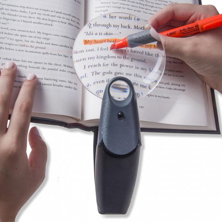 Actual product image Carson FH-25 FreeHand magnifier with bendable handle = foot