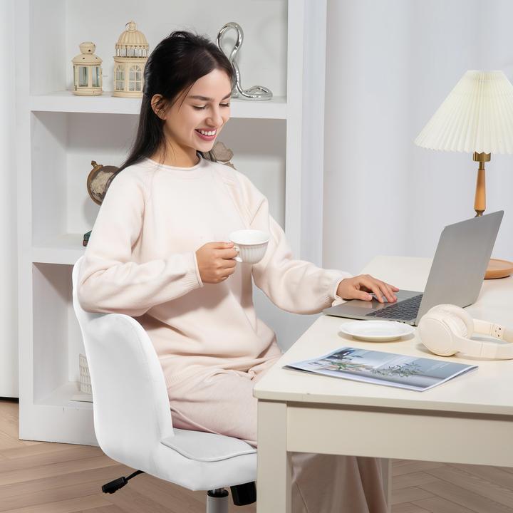 Produktbild Homcom Bürostuhl Polyester, Schaumstoff Weiss