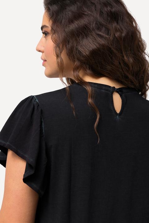 Actual product image Ulla Popken Pleated Cold Dyed Cap Sleeve Tee (46, 48)