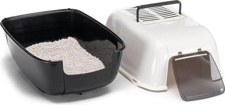 Actual product image Ferplast Cat House Toilet Prima Black (Cat litter tray open)
