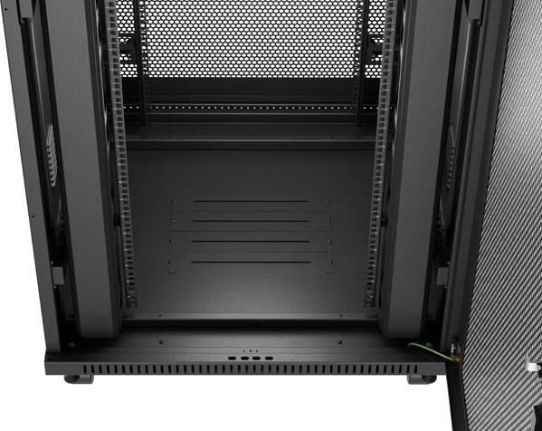 Produktbild Lanberg Stehender Rackschrank 19" 47U 800x800 schwarz perforierte Tür LCD (FLAT PACK) (47 HE, 19 Zoll Rack)