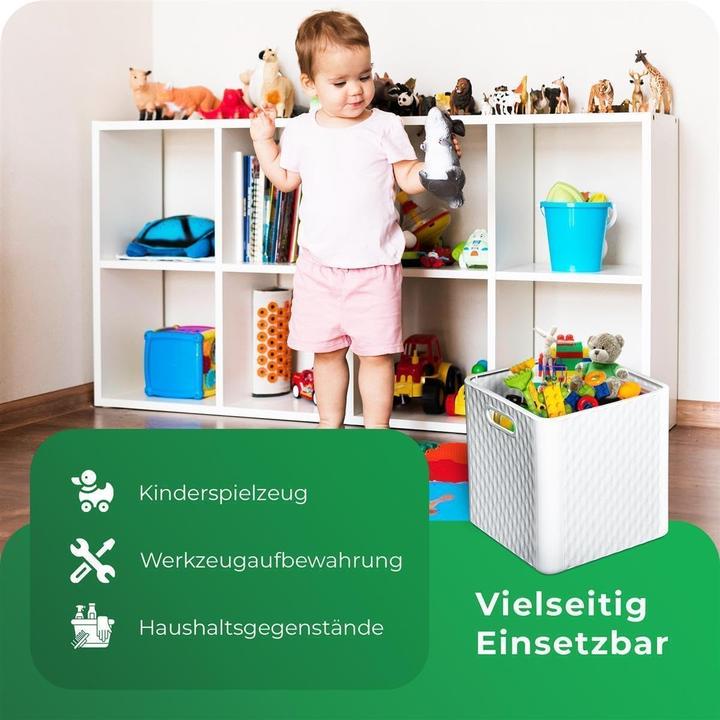 Actual product image Novaliv 2X Box 30x30x30 cm Weiss Boxen für Kallax Regal Körbe 30x30 Aufbewahrungsbox Regal als Schran (30 x 30 x 30 cm, 25 l)