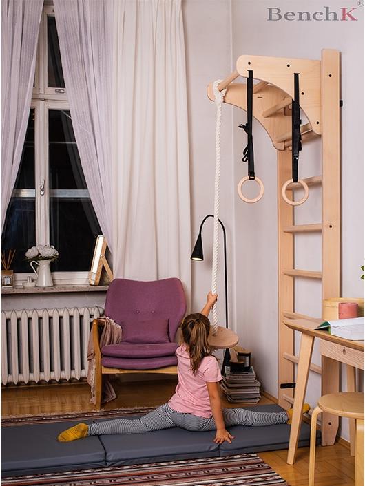 Immagine prodotto BenchK Barre a muro 112 con barra per trazioni, corda e anelli