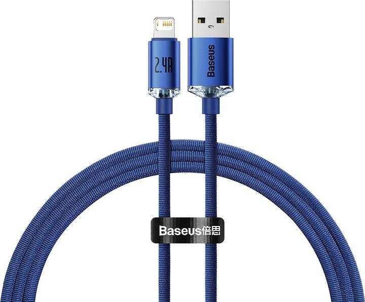 Produktbild Baseus Crystal Shine Series Fast Charging Data Cable USB to iP 2.4A 1.2m Blue (1.20 m)