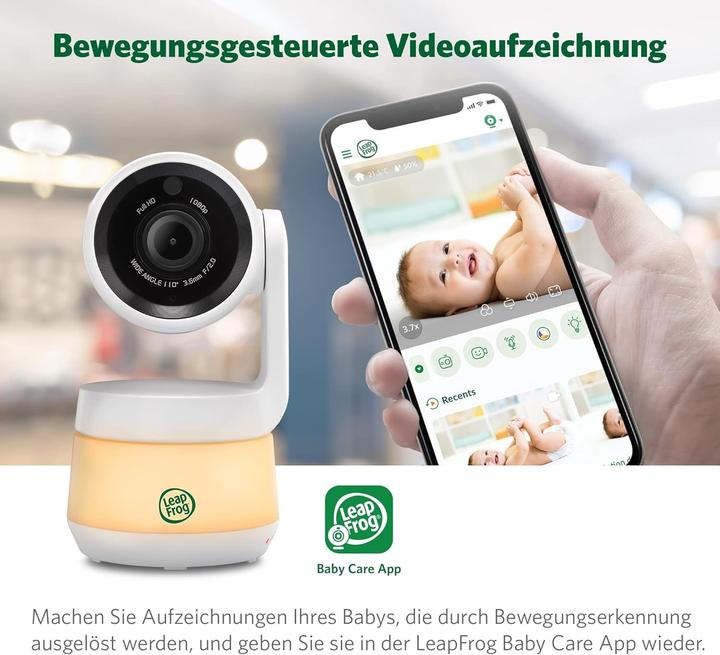 Produktbild Leapfrog Babyfon mit Kamera, 720p HD-Display, App, WLAN, Temperatur- und Feuchtigkeitssensor (Babyphone mit Kamera, 300 m)