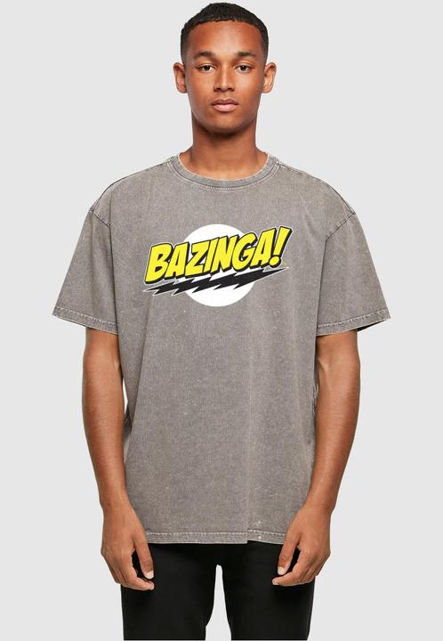 Actual product image Absolute Cult Big Bang Theory - Bazinga Acid Washed Oversize Tee - 115177 (L)