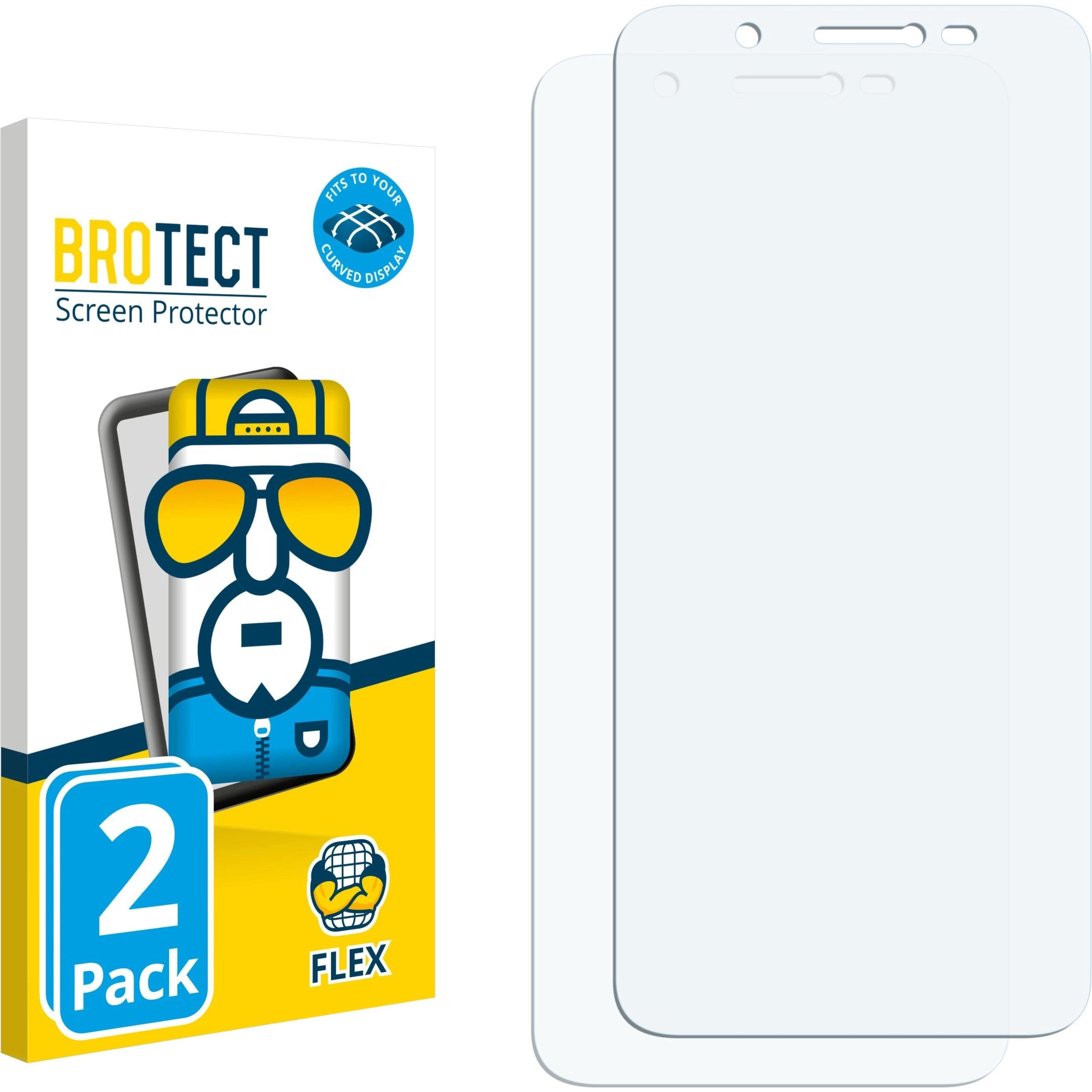 BROTECT Full-Cover Displayschutz (2 Stück, Stk X2), Smartphone Schutzfolie, Transparent