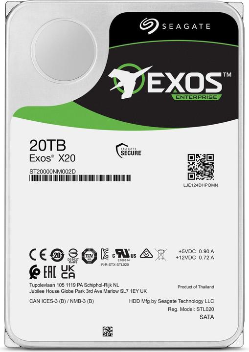 Produktbild Seagate Exos X20 SAS (20 TB, 3.5", CMR)