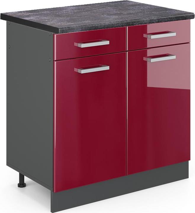 Anthrazit, Bordeaux Hochglanz, Rot, Rot Hochglanz