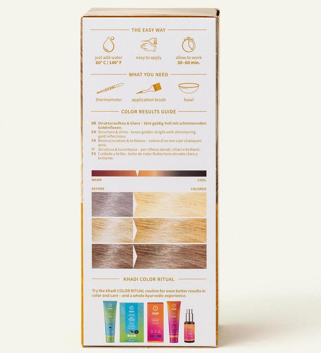 Produktbild Khadi Pflanzenfarbe Goldhauch - Blond bis Kupfer - Teinture aux Plantes plaquette d'or (Doré, Blond)