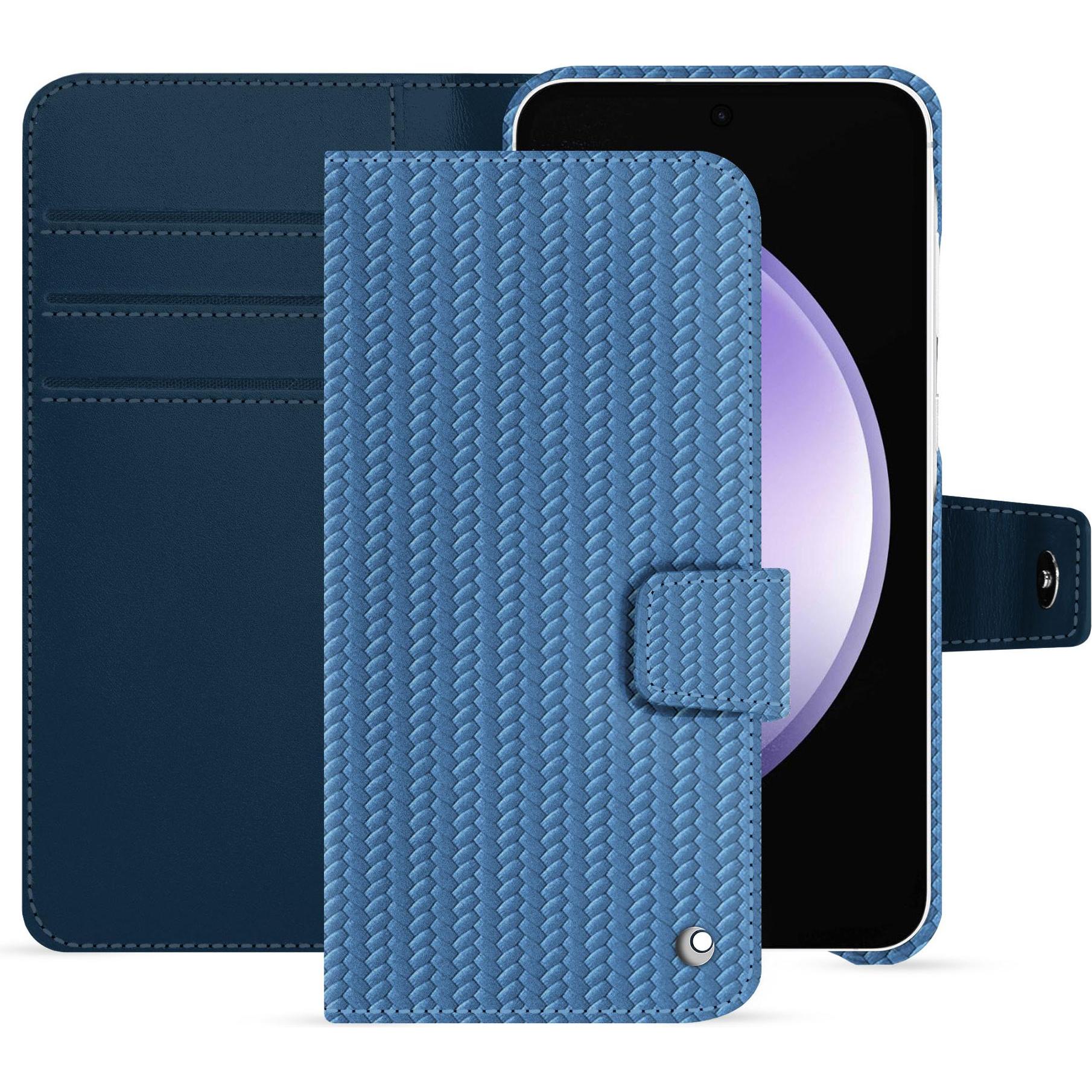 Noreve Lederschutzhülle Samsung Galaxy S23 FE (Samsung Galaxy S23 FE), Smartphone Hülle, Blau