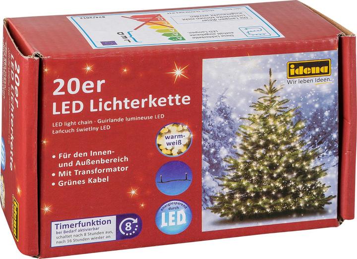 Produktbild Idena LED-Lichterkette 20er, warmw.,Innen/Aussen (3.90 m)