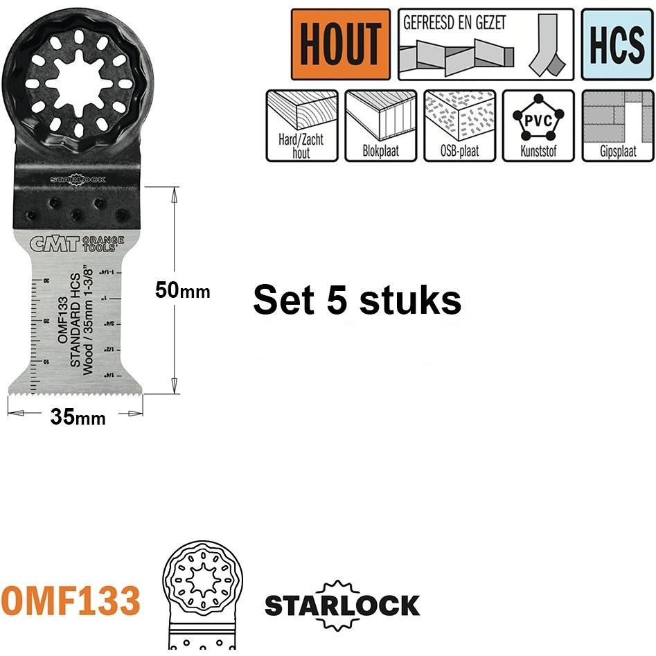 CMT, Lama, OMF133-X5 Multitool Sägeblatt für Holz 35 mm 5 Stück