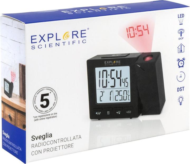 Produktbild Explore Scientific RDP1001BLK Wecker Digitaler Wecker Schwarz