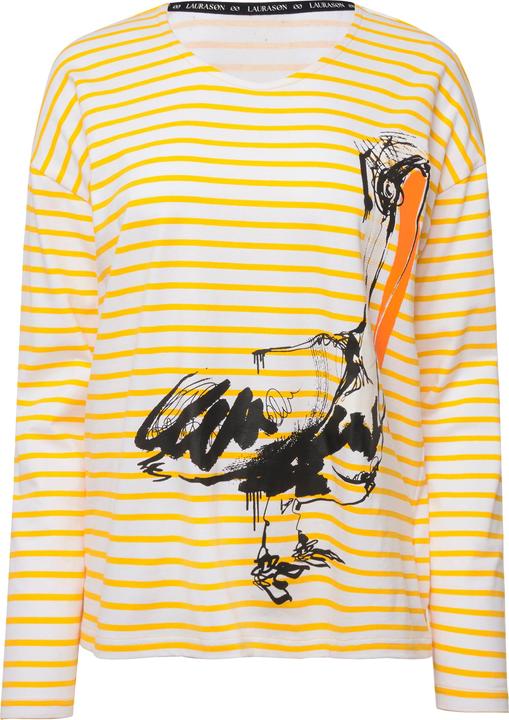 Actual product image Laurasøn Striped Pelican Print Shirt OEKO-TEX Made in Green (L)