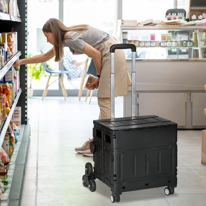 Produktbild Homcom Einkaufswagen Kunststoff, Aluminiumlegierung Schwarz