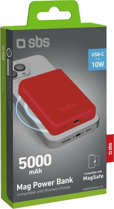 Produktbild SBS 5000 mAh kabellose magnetische Powerbank (5000 mAh, 5 W, 18.50 Wh)