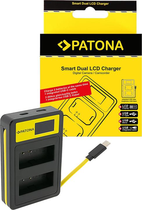 Produktbild Patona Smart Dual LCD USB Ladegerät f. Canon LP-E10 EOS EOS1100D EOS-1100D Rebel T3 Kiss X50 (Kamera Akku Ladegerät)