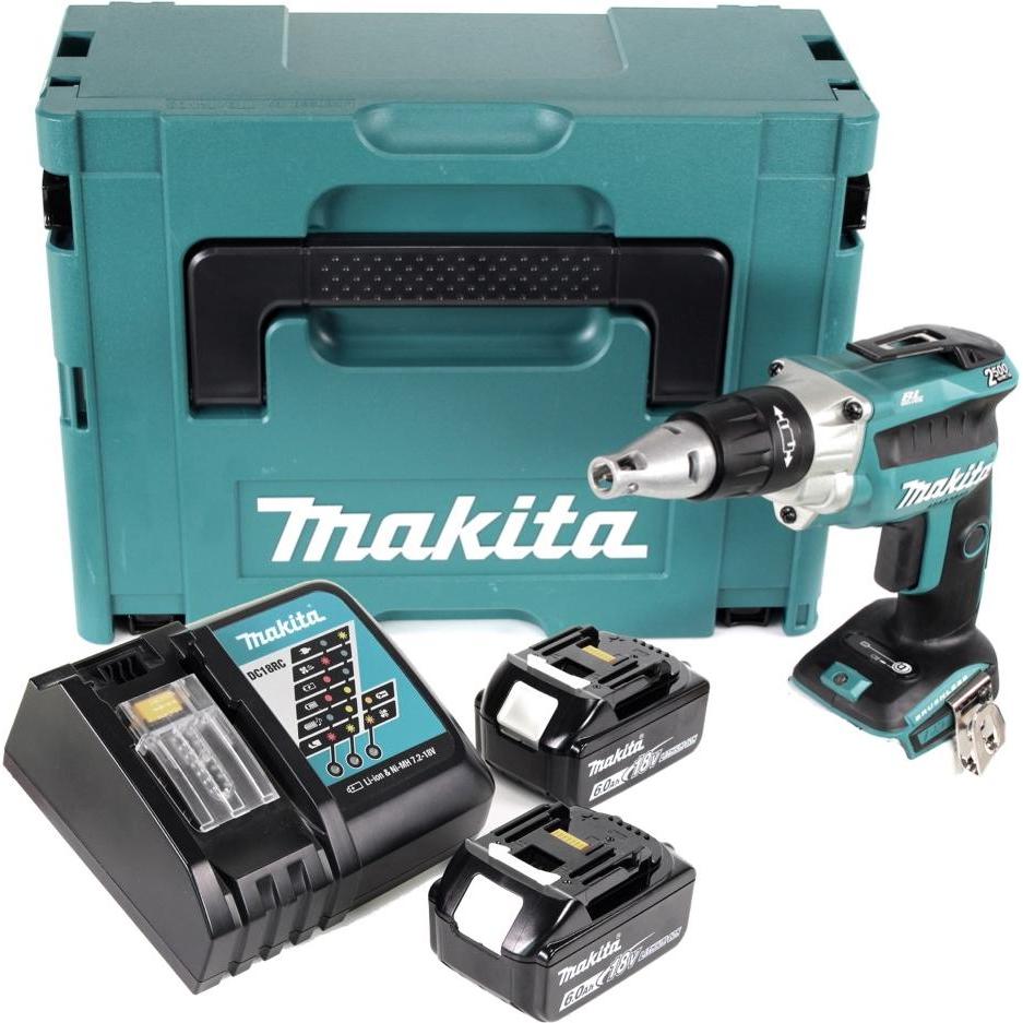 Thumbnail - Makita, Bohrmaschine + Akkuschrauber, DFS 250 RGJ Akku Trockenbauschrauber 18 V Brushless + 2x Akku 6,0 Ah + Ladegerät +...